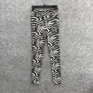 InLuv Women's Activewear Stretch Leggings Workout Yoga Fitness, Black White, M